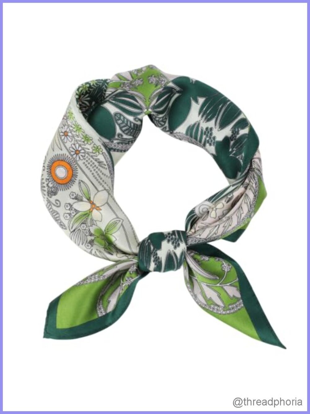 100% Mulberry Silk Fashion Scarf 21x21 Square Neck Scarf Lightweight Floral